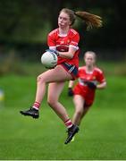 16 July 2023; Action from the LGFA All-Ireland U16 A Championship Final match between Cork and Cavan at Bretland Park in Clara, Offaly. Photo by Tyler Miller/Sportsfile