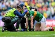 16 July 2023; Jason Foley of Kerry receives treatment during the GAA Football All-Ireland Senior Championship Semi-Final match between Derry and Kerry at Croke Park in Dublin. Photo by David Fitzgerald/Sportsfile