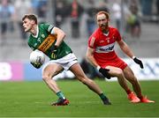 16 July 2023; Gavin White of Kerry in action against Conor Glass of Derry during the GAA Football All-Ireland Senior Championship Semi-Final match between Derry and Kerry at Croke Park in Dublin. Photo by Piaras Ó Mídheach/Sportsfile