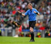 16 July 2023; Referee Joe McQuillan during the GAA Football All-Ireland Senior Championship Semi-Final match between Derry and Kerry at Croke Park in Dublin. Photo by Brendan Moran/Sportsfile