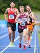 16 July 2023; Jack Moran of Mullingar Harriers AC, Westmeath, competes in the senior men's 3000m during day two of the 123.ie National AAI Games and Combines at Morton Stadium in Santry, Dublin. Photo by Stephen Marken/Sportsfile