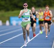 16 July 2023; Luke Murphy of Raheny Shamrocks AC, Dublin, wins his heat in the 800m during day two of the 123.ie National AAI Games and Combines at Morton Stadium in Santry, Dublin. Photo by Stephen Marken/Sportsfile