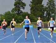 16 July 2023; Eoin Kenny of Waterford AC, Waterford, centre wins his heat in the senior men's 400m during day two of the 123.ie National AAI Games and Combines at Morton Stadium in Santry, Dublin. Photo by Stephen Marken/Sportsfile