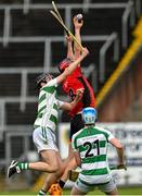 16 July 2023; Tony O'Kelly-Lynch of Naomh Eoin in action against Cathal Ryan of St Fechin's during the 2023 CúChulainn Hurling League Division 2 Final match between Naomh Eoin, Sligo, and St Fechin’s, Louth, at Kingspan Breffni Park in Cavan. Photo by Oliver McVeigh/Sportsfile