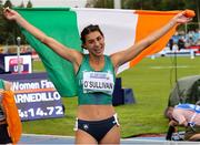 16 July 2023; Sophie O'Sullivan of Ireland celebrates winning gold in the Women's 1500m Final during the European Athletics U23 Championships at Espoo in Finland. Photo by Giancarlo Colombo/Sportsfile