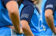 16 July 2023; A general view of an AIG logo on the Dublin shirt during the TG4 LGFA All-Ireland Senior Championship Quarter-Final match between Donegal and Dublin at MacCumhaill Park in Ballybofey, Donegal. Photo by Ramsey Cardy/Sportsfile