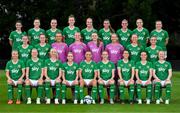 17 July 2023; The Republic of Ireland squad at Meakin Park in Brisbane, Australia, ahead of the start of the FIFA Women's World Cup 2023. Back row, from left, Marissa Sheva, Lucy Quinn, Ciara Grant, Claire O'Riordan, Lily Agg, Abbie Larkin, Jamie Finn, Izzy Atkinson and Harriet Scott; middle row, Sinead Farrelly, Heather Payne, Grace Moloney, Courtney Brosnan, Megan Walsh, Sophie Whitehouse, Kyra Carusa and Chloe Mustaki; front row, Ruesha Littlejohn, Diane Caldwell, Louise Quinn, Denise O'Sullivan, Katie McCabe, Megan Connolly, Niamh Fahey, Áine O'Gorman and Amber Barrett. Photo by Stephen McCarthy/Sportsfile