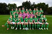 17 July 2023; The Republic of Ireland squad at Meakin Park in Brisbane, Australia, ahead of the start of the FIFA Women's World Cup 2023. Back row, from left, Marissa Sheva, Lucy Quinn, Ciara Grant, Claire O'Riordan, Lily Agg, Abbie Larkin, Jamie Finn, Izzy Atkinson and Harriet Scott; middle row, Sinead Farrelly, Heather Payne, Grace Moloney, Courtney Brosnan, Megan Walsh, Sophie Whitehouse, Kyra Carusa and Chloe Mustaki; front row, Ruesha Littlejohn, Diane Caldwell, Louise Quinn, Denise O'Sullivan, Katie McCabe, Megan Connolly, Niamh Fahey, Áine O'Gorman and Amber Barrett. Photo by Stephen McCarthy/Sportsfile
