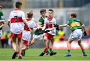 16 July 2023; Noah McGuire, Scoil An Chaisil, Glean cholm Cille, Donegal, representing Derry during the INTO Cumann na mBunscol GAA Respect Exhibition Go Games at the GAA Football All-Ireland Senior Championship Semi-Final match between Derry and Kerry at Croke Park in Dublin. Photo by David Fitzgerald/Sportsfile