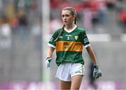 16 July 2023; Chloe Donnelly, Lissycasey N.S., Ennis, Clare, representing Kerry, during the INTO Cumann na mBunscol GAA Respect Exhibition Go Games at the GAA Football All-Ireland Senior Championship Semi-Final match between Derry and Kerry at Croke Park in Dublin. Photo by Piaras Ó Mídheach/Sportsfile