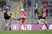 16 July 2023; Kerry goalkeeper Shane Ryan scores a point from play during the GAA Football All-Ireland Senior Championship Semi-Final match between Derry and Kerry at Croke Park in Dublin. Photo by Piaras Ó Mídheach/Sportsfile