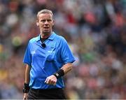 16 July 2023; Referee Joe McQuillan during the GAA Football All-Ireland Senior Championship Semi-Final match between Derry and Kerry at Croke Park in Dublin. Photo by Piaras Ó Mídheach/Sportsfile
