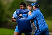17 July 2023; Temi Lasisi during a Leinster rugby squad training and gym session at Wicklow RFC in Wicklow. Photo by Brendan Moran/Sportsfile
