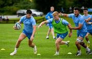 17 July 2023; Chris Cosgrave, left, Tommy O'Brien and Will Connors during a Leinster rugby squad training and gym session at Wicklow RFC in Wicklow. Photo by Brendan Moran/Sportsfile