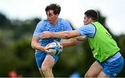 17 July 2023; Charlie Tector is tackled by Ben Brownlee during a Leinster rugby squad training and gym session at Wicklow RFC in Wicklow. Photo by Brendan Moran/Sportsfile
