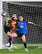18 July 2023; Lucy Quinn and Claire O'Riordan, left, during a Republic of Ireland training session at Meakin Park in Brisbane, Australia, ahead of the start of the FIFA Women's World Cup 2023. Photo by Stephen McCarthy/Sportsfile