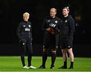 18 July 2023; Manager Vera Pauw, left, with goalkeeper coach Jan Willem van Ede and assistant manager Tom Elmes, rigth, during a Republic of Ireland training session at Meakin Park in Brisbane, Australia, ahead of the start of the FIFA Women's World Cup 2023. Photo by Stephen McCarthy/Sportsfile