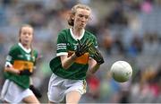 16 July 2023; Niamh Woods, Glor na Mara N.S, Tramore, Waterford, representing Kerry, during the INTO Cumann na mBunscol GAA Respect Exhibition Go Games at the GAA Football All-Ireland Senior Championship Semi-Final match between Derry and Kerry at Croke Park in Dublin. Photo by Brendan Moran/Sportsfile