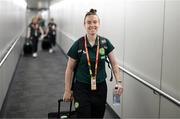 19 July 2023; Republic of Ireland's Claire O'Riordan at Brisbane Airport, Australia, ahead of the team's chartered flight to Sydney for their opening FIFA Women's World Cup 2023 group match against co-host Australia, on Thursday. Photo by Stephen McCarthy/Sportsfile