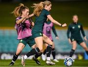 19 July 2023; Megan Connolly, right, and Chloe Mustaki during a Republic of Ireland training session at the Leichhardt Oval in Sydney, Australia. Photo by Stephen McCarthy/Sportsfile