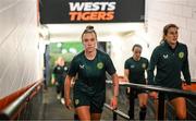19 July 2023; Claire O'Riordan, left, and Niamh Fahey after a Republic of Ireland training session at the Leichhardt Oval in Sydney, Australia. Photo by Stephen McCarthy/Sportsfile