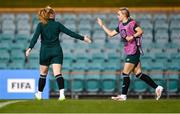 19 July 2023; Amber Barrett, left, and Izzy Atkinson during a Republic of Ireland training session at the Leichhardt Oval in Sydney, Australia. Photo by Stephen McCarthy/Sportsfile
