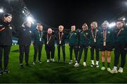 19 July 2023; Manager Vera Pauw, centre, speaks to players and staff during a Republic of Ireland stadium familiarisation at Stadium Australia in Sydney, Australia. Photo by Stephen McCarthy/Sportsfile