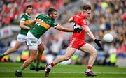 16 July 2023; Ethan Doherty of Derry is tackled by Graham O'Sullivan of Kerry during the GAA Football All-Ireland Senior Championship Semi-Final match between Derry and Kerry at Croke Park in Dublin. Photo by Brendan Moran/Sportsfile