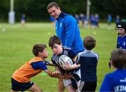 19 July 2023; Cathal Walshe in possession during a Bank of Ireland Leinster Rugby Summer Camp at Portlaoise RFC in Laois. Photo by Piaras Ó Mídheach/Sportsfile