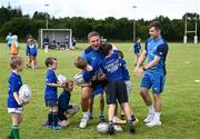 19 July 2023; Leinster players Scott Penny, left, and Luke McGrath during a Bank of Ireland Leinster Rugby Summer Camp at Portlaoise RFC in Laois. Photo by Piaras Ó Mídheach/Sportsfile