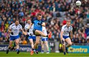 15 July 2023; Con O'Callaghan of Dublin in action against Monaghan players, from left, Ryan Wylie, Conor McManus and Kieran Duffy during the GAA Football All-Ireland Senior Championship semi-final match between Dublin and Monaghan at Croke Park in Dublin. Photo by Brendan Moran/Sportsfile