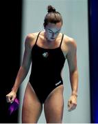 20 July 2023; Clare Cryan of Ireland after competing in the Womens 3m Springboard preliminares during day seven of the 2023 World Aquatics Championships at Fukuoka Prefectural Pool in Fukuoka, Japan. Photo by Ian MacNicol/Sportsfile