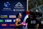 20 July 2023; Clare Cryan of Ireland after competing in the Womens 3m Springboard preliminares during day seven of the 2023 World Aquatics Championships at Fukuoka Prefectural Pool in Fukuoka, Japan. Photo by Ian MacNicol/Sportsfile