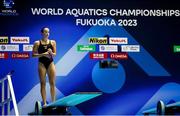 20 July 2023; Clare Cryan of Ireland before competing in the Womens 3m Springboard preliminares during day seven of the 2023 World Aquatics Championships at Fukuoka Prefectural Pool in Fukuoka, Japan. Photo by Ian MacNicol/Sportsfile