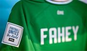 20 July 2023; A detailed view of the jersey assigned to Niamh Fahey of Republic of Ireland before the FIFA Women's World Cup 2023 Group B match between Australia and Republic of Ireland at Stadium Australia in Sydney, Australia. Photo by Stephen McCarthy/Sportsfile