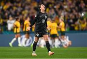 20 July 2023; Australia goalkeeper Mackenzie Arnold celebrates her side's first goal, scored by Steph Catley, during the FIFA Women's World Cup 2023 Group B match between Australia and Republic of Ireland at Stadium Australia in Sydney, Australia. Photo by Stephen McCarthy/Sportsfile