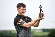 20 July 2023; PwC GAA/GPA Player of the Month for June in football, Darragh Canavan of Tyrone, with his award at his local club Errigal Ciarán GAA in Tyrone. Photo by David Fitzgerald/Sportsfile