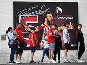 20 July 2023; Derry City supporters before the UEFA Europa Conference League First Qualifying Round 2nd Leg match between Derry City and HB at the Ryan McBride Brandywell Stadium in Derry. Photo by Ramsey Cardy/Sportsfile