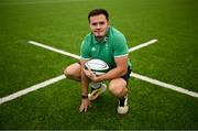 20 July 2023; Jacob Stockdale poses for a portrait during an Ireland rugby media conference in the IRFU High Performance Centre at the Sport Ireland Campus in Dublin. Photo by Brendan Moran/Sportsfile