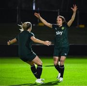 21 July 2023; Áine O'Gorman, right, and Harriet Scott during a Republic of Ireland training session at Meakin Park in Brisbane, Australia, ahead of their second Group B match of the FIFA Women's World Cup 2023, against Canada. Photo by Stephen McCarthy/Sportsfile
