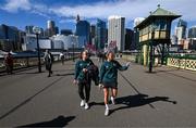 20 July 2023; Áine O'Gorman, left, and Katie McCabe of Republic of Ireland during a team walk ahead of the FIFA Women's World Cup 2023 Group B match between Australia and Republic of Ireland at Stadium Australia in Sydney, Australia. Photo by Stephen McCarthy/Sportsfile