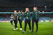 20 July 2023; Republic of Ireland goalkeepers Megan Walsh, right, and Grace Moloney before the FIFA Women's World Cup 2023 Group B match between Australia and Republic of Ireland at Stadium Australia in Sydney, Australia. Photo by Stephen McCarthy/Sportsfile