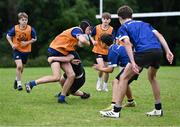 21 July 2023; Rhys Bracken during the Leinster Rugby School of Excellence at The King's Hospital in Dublin. Photo by Piaras Ó Mídheach/Sportsfile