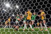 20 July 2023; Australia goalkeeper Mackenzie Arnold makes a save during the FIFA Women's World Cup 2023 Group B match between Australia and Republic of Ireland at Stadium Australia in Sydney, Australia. Photo by Stephen McCarthy/Sportsfile