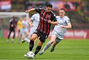 21 July 2023; Krystian Nowak of Bohemians in action against Jack Moylan of Shelbourne during the Sports Direct Men’s FAI Cup First Round match between Bohemians and Shelbourne at Dalymount Park in Dublin. Photo by Seb Daly/Sportsfile