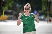 22 July 2023; Claire O'Riordan wearing a Limerick GAA jersey poses for a portrait in Brisbane, Australia, ahead of the GAA Hurling All-Ireland Championship Final. Photo by Stephen McCarthy/Sportsfile