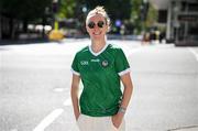 22 July 2023; Claire O'Riordan wearing a Limerick GAA jersey poses for a portrait in Brisbane, Australia, ahead of the GAA Hurling All-Ireland Championship Final. Photo by Stephen McCarthy/Sportsfile