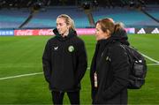 19 July 2023; Megan Connolly and team doctor Siobhan Forman during a Republic of Ireland stadium familiarisation at Stadium Australia in Sydney, Australia. Photo by Stephen McCarthy/Sportsfile