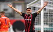 21 July 2023; Krystian Nowak of Bohemians reacts during the Sports Direct Men’s FAI Cup First Round match between Bohemians and Shelbourne at Dalymount Park in Dublin. Photo by Seb Daly/Sportsfile