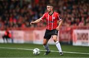 20 July 2023; Michael Duffy of Derry City during the UEFA Europa Conference League First Qualifying Round 2nd Leg match between Derry City and HB at the Ryan McBride Brandywell Stadium in Derry. Photo by Ramsey Cardy/Sportsfile
